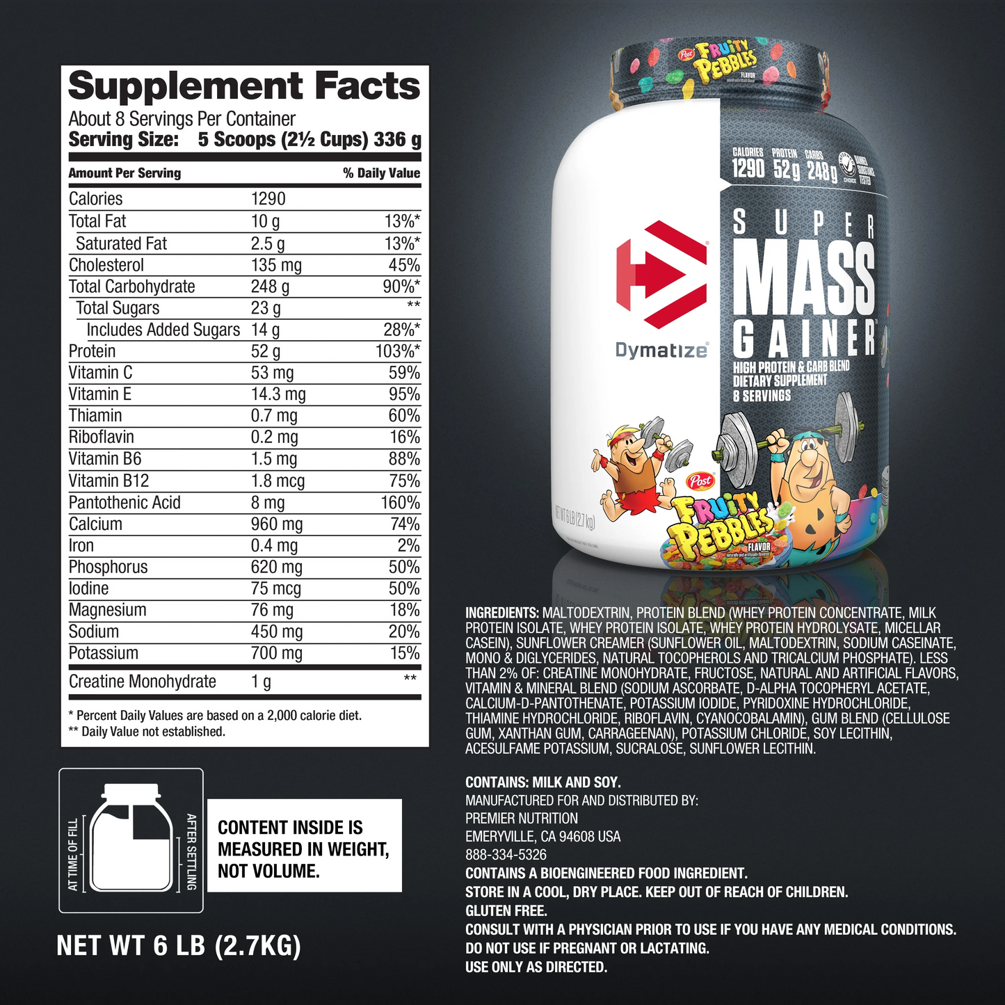 DYMATIZE SUPER MASS GAINER - 6lbs/2.7kg - 8 SERVINGS